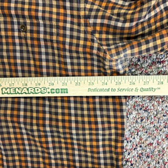 Scott Barber Orange White Navy Check Brushed Twill LS Button-Down Shirt Size XL - Picture 8 of 9